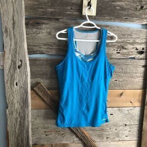 LIGHT Blue activewear tank with attached sports bra size XL